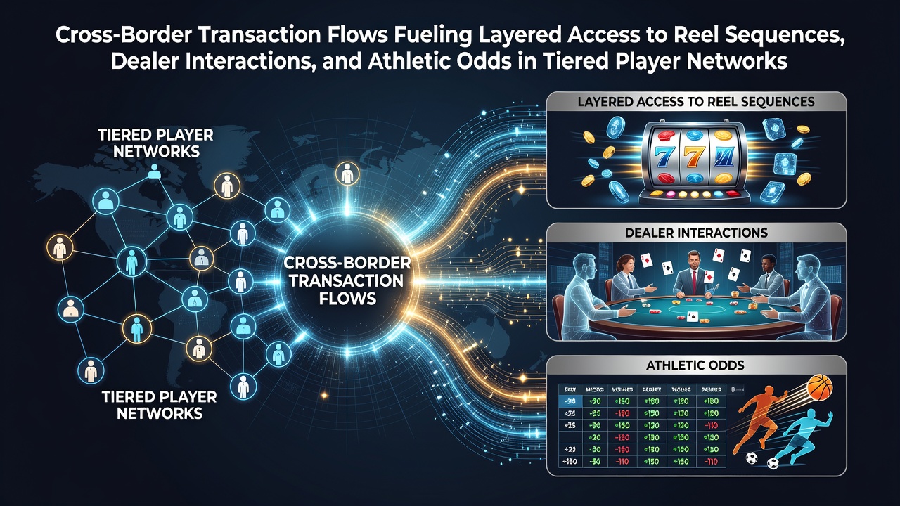 Cross-border payment flows connecting international players to layered casino and sports betting networks