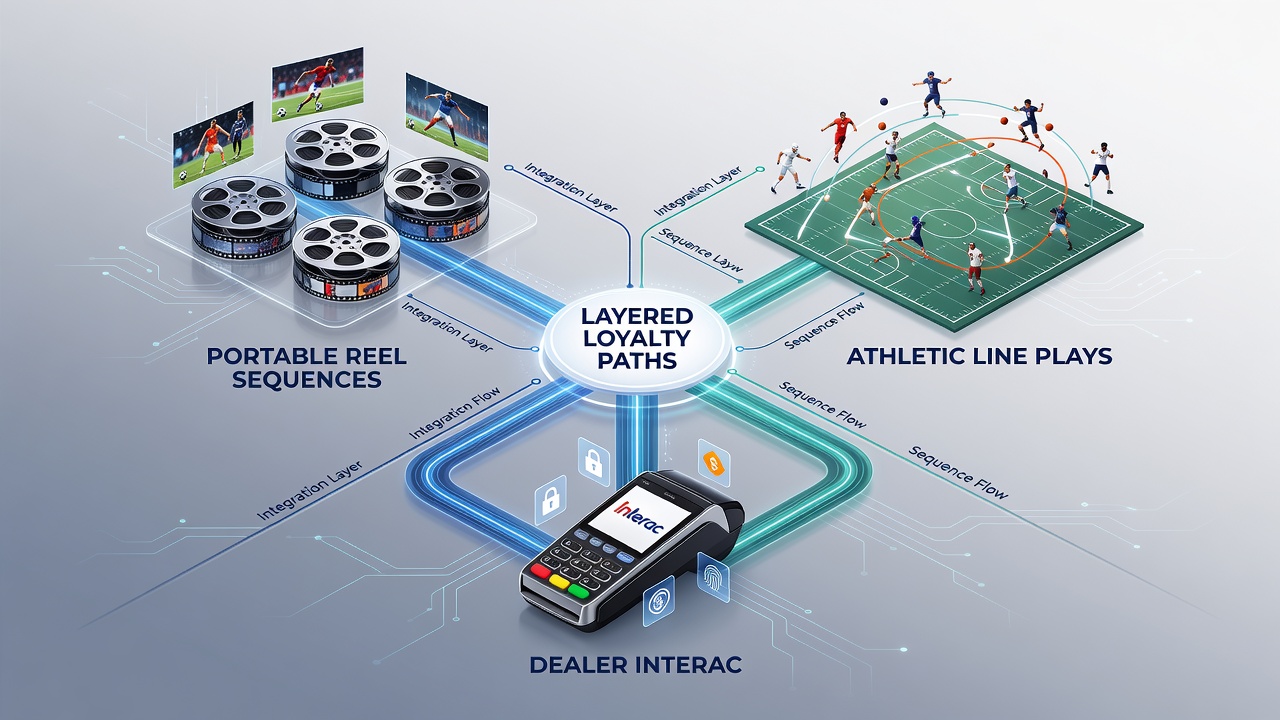 Screenshot showing a mobile loyalty dashboard where reel sequences, sports lines, and dealer sessions feed into shared tier progress bars