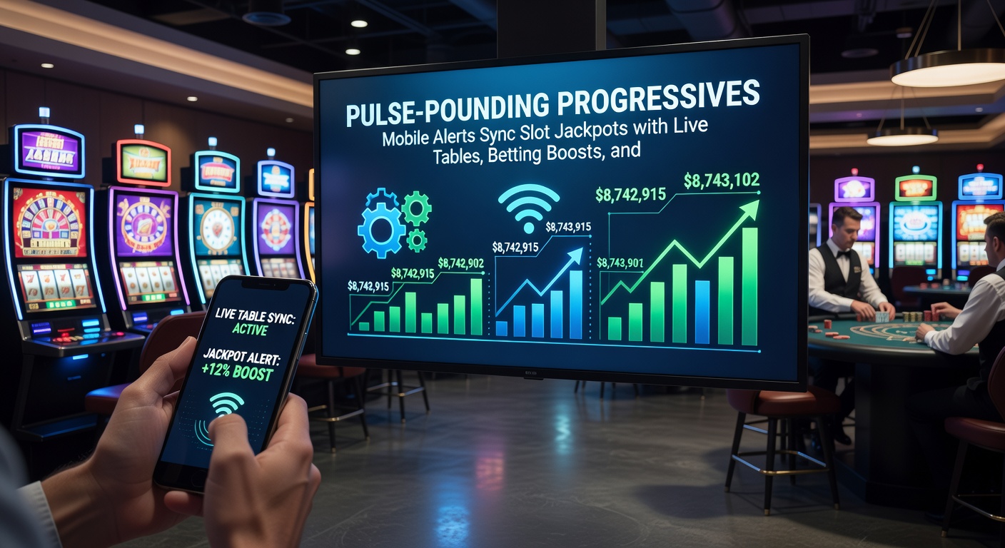 VIP player interface on mobile showing progressive jackpot progress bar integrated with sports betting odds boost and live poker table, featuring exclusive perk notifications
