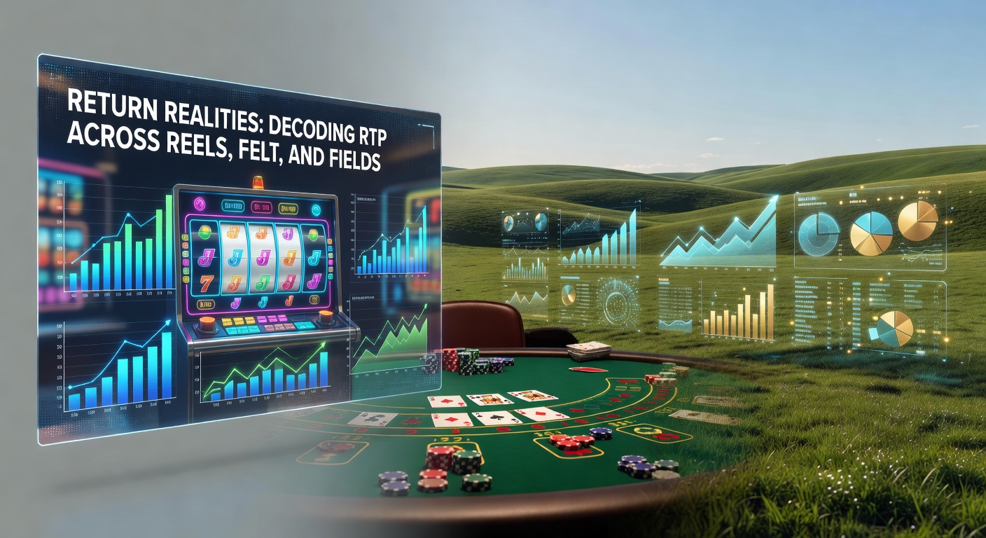 Vibrant depiction of spinning slot reels alongside a green poker table felt and a dynamic sports field under stadium lights, symbolizing diverse gambling formats
