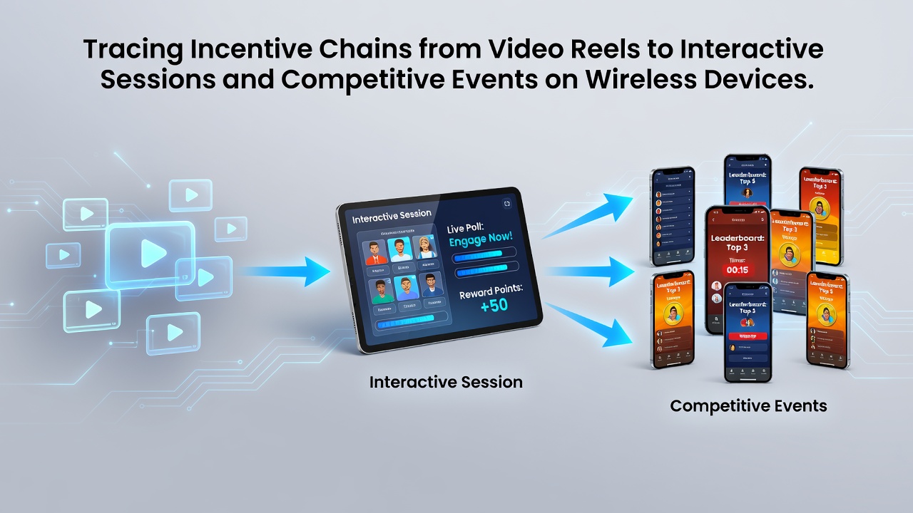 Mobile device displaying interconnected gaming interfaces from reel spins to live sessions
